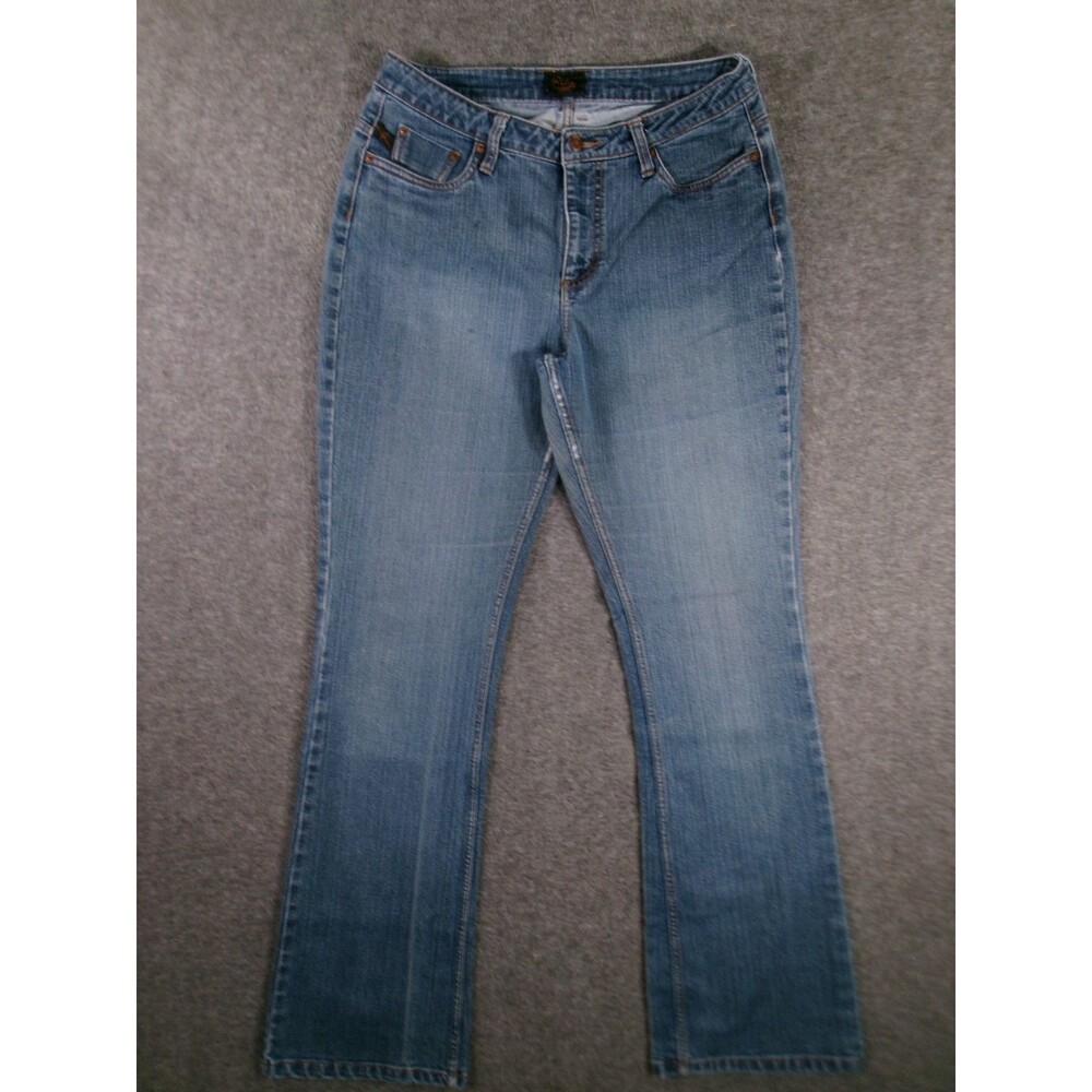 Riders Jeans Women 12 Blue Low Rise Bootcut Dark Wash Western Stretch Causal